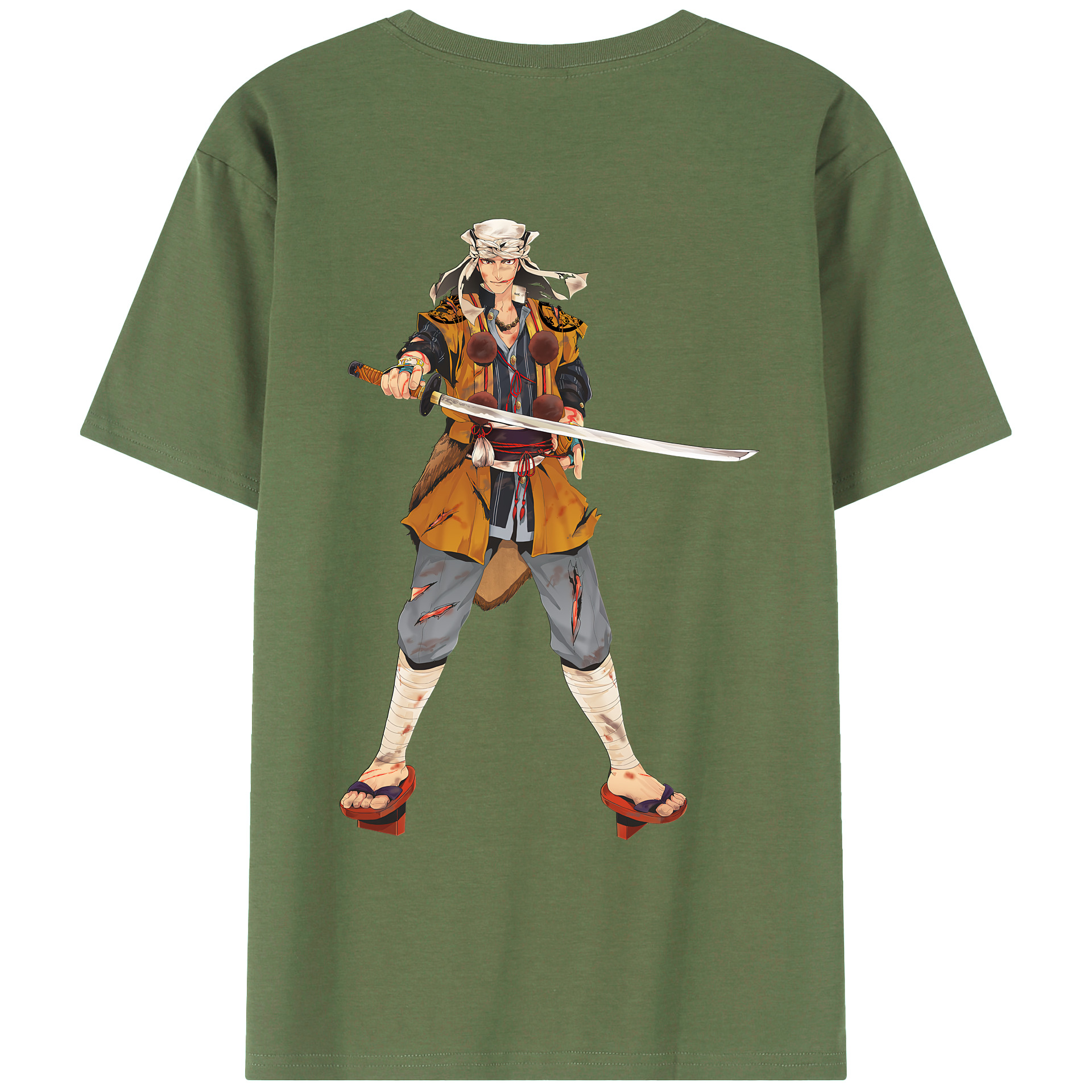 （画像用） 刀剣乱舞 Touken Ranbu 綿100％ メンズ半袖Tシャツ（バックプリント） 通気性